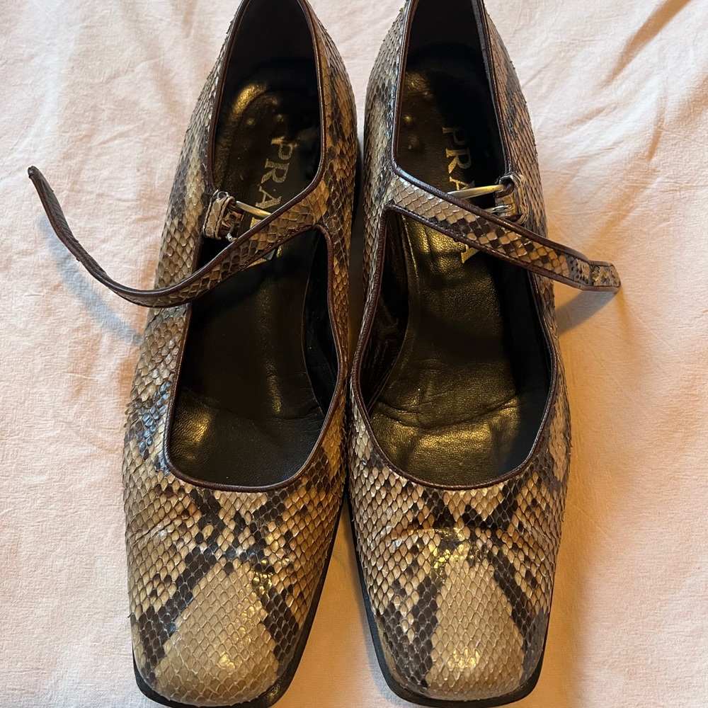 Prada Snakeskin Mary Jane Heels